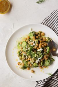 Feta and avocado chickpea salad